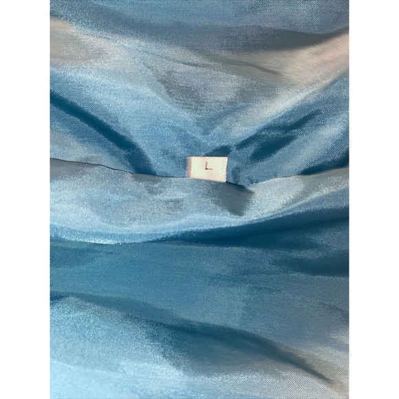 DANI COLBY Puffer Jacket Womens Size Large Solid Teal Quilted Nylon Button Up - Picture 5 of 7